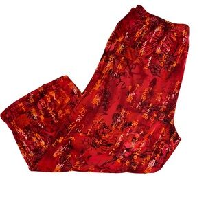Chico’s Traveler’s Crop Wide Leg Palazzo Pants Red XL